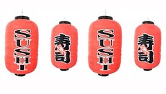 2 Pack Red Plastic Sushi Lanterns Waterproof Indoor and Outdoor 26 inch 1792×2