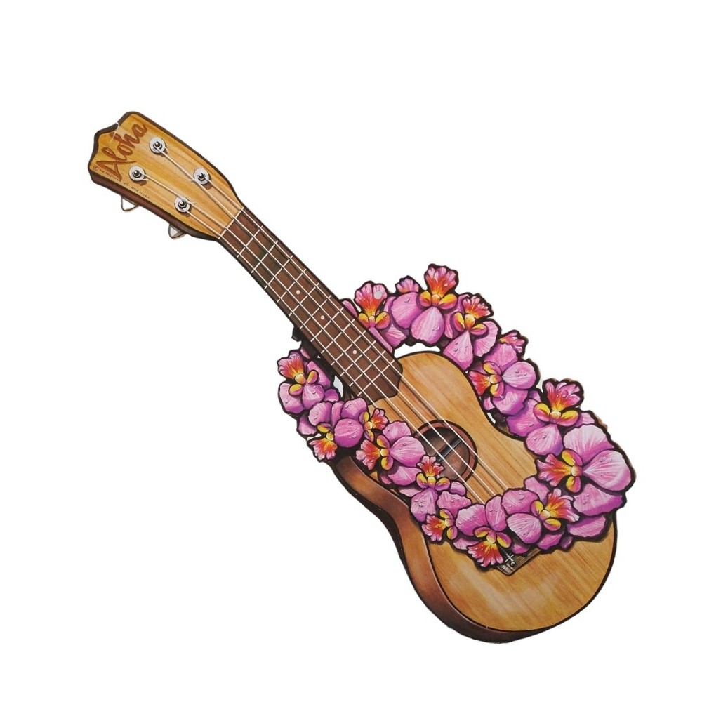Vintage Ukulele Luau Party Die Cut Paper Decoration Beistle 1979 Hawaiian