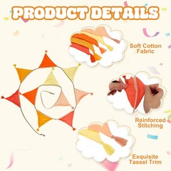 3.1m/10.2ft Fabric Pennant Banner, Pennant Banner Flags, Orange/Yellow