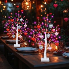 [Timer] Valentines Day Decorations Indoor 2 Pack 24 Inch Valentines Tree with…