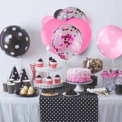 Luxurious 75 PCs Latex Balloon Set with Confetti & Polka Dots for Celebrations