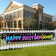 First Day of School Banner, Back to School Classroom Decorations | 118 X 19.6 in