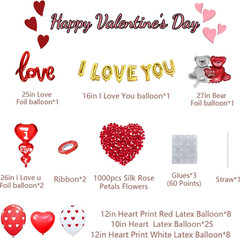 1000Pcs Valentines Day Balloons Decorations I Love You Balloons & Heart Balloons