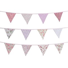 10M/32Ft Triangle Bunting Banner, 36 Pcs Cotton Fabric Flags Pennant Garlands…