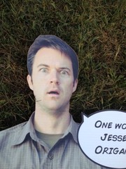 Patrick Jesse Party Standup For Real standee cutout Origami Young Man Woman Prop