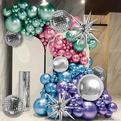 520PCS Metallic Balloon Garland Arch Kit with Chrome Blue Red Purple Silver a…