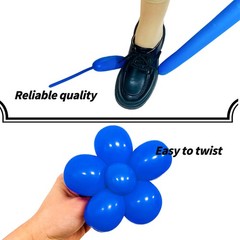 Blue Long Balloons Premium 260 Twisting Animals Magic Balloons for Birthday K…