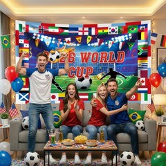 Versatile World Cup Backdrop: 71″ x 43″ Flag Design for Any Soccer Gathering