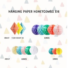 20Pcs Multi-Color Honeycomb Decoration Kit for Candy Bar Party Decor Pastel C…