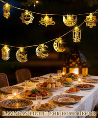 Ramadan Eid Mubarak Lights, Ramadan Decorations for Home 10 Leds Eid Mubarak Str