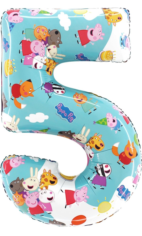 ® 66cm (26″) Peppa Pig, George & Friends Number Foil Balloon – Kids Party Bal…