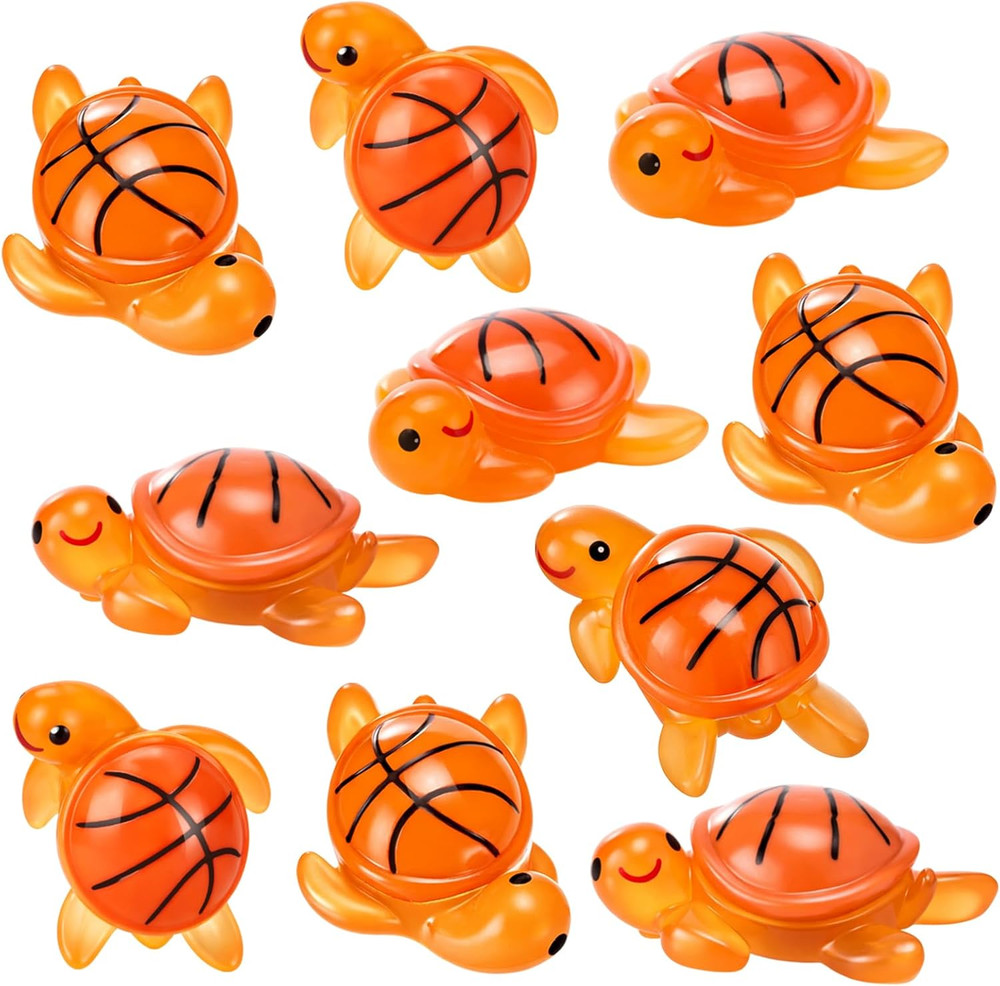 Mini Resin Basketball Turtles – 10 Pcs Sports Gifts for Fans & Players