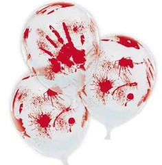 HALLOWEEN DECORATION BUNDLE 25 PIECE Blood Bloody Party Window Cling Gel Balloon