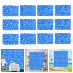 12PCS Artificial Hydrangea Wall Panels, Dark Blue, Handmade Silk Flowers 24x16in
