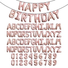 [85 PCS] 16″ Rose Gold Letter Number Balloons, Happy Birthday & 2 Sets of A-Z…