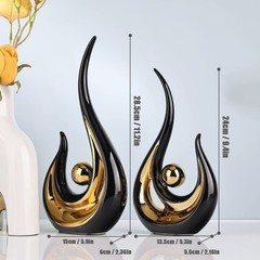 XMGZQ 2pcs Black and Gold Modern Abstract Art Statue Table Decoration,Elegant…