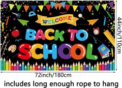 Back to School Decorations, Large Size Welcome Back to School Backdrop Welcome t