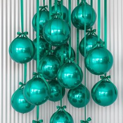 20 Pcs Dark Green Round Foil Balloons Large 22 Inch 4d Metallic Ball Balloons…