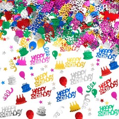 3000 Pieces Happy Birthday Confetti Birthday Party Cake Confetti Metallic Foi…
