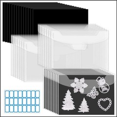 19x14cm PVC Clear Bags for Dies Stamps Scrapbooking with 0.3mm Magnetic Sheets