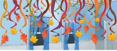 Fall Leaves 30 Pc Swirl Hanging Decorations Mega Value Pack