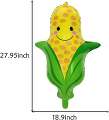 6PCS Corn Balloons Vegetables Corn Foil Mylar Balloons for Corn Themed Party Bir