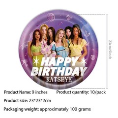 Katseye Party Supplies Set Balloons Plates Cups Tablecloth Napkins Cake Toppers