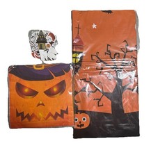 HalloweenParty Supply Kit 10Plates/Cups Silverware+Napkins, &Decor Pieces , #42