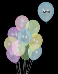 AnnoDeel 100pcs Crystal Pastel Clear Balloon, 12 inch Colorful Thick Transpar…