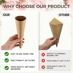 Wedding Confetti Cone Stand Box 48 Papers 24 Holes Dried Rose Flower 6 Litres