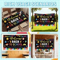 Back to School Decorations Banner, Large 71″ x 43″ Welcome Back to School Backdr