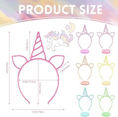 24 Pcs Unicorn Headbands Unicorn Birthday Party Favors,Plastic Hairbands for …