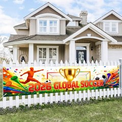 World Cup Party Decorations 118×20 Inches Football 2026 Soccer Party Banner Tour