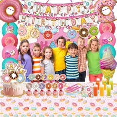 Donut Sweets Birthday Party Supplies, Donut Style Party Decorations Include H…