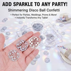 100Pcs Glitter Disco Ball Table Confetti, Mini Disco Ball Confetti for Bachel…