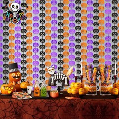 Halloween Party Decorations,2 Pack Orange Purple Black Pumpkin Metallic Foil Fri