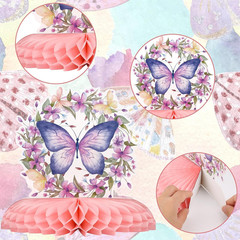 12 Pcs Butterfly Centerpieces for Tables Floral Butterfly Birthday Party Deco…