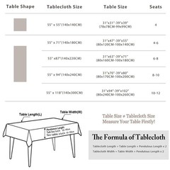 Pahajim Rectangular Cotton Linen Tablecloths Farmhouse Outdoor Table Cover