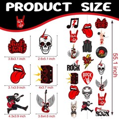 8pcs Rock and Roll Party Hanging Garlands Rock Music Room Wall Decor Rockstar…