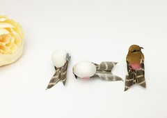 12 Pc Set of Mushroom Bird Decorations Craft Home and Garden Ornaments