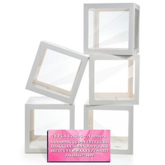 Baby Boxes with Letters, 5 Transparent Baby Shower Balloon Boxes with 78 Lett…