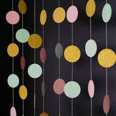 Pink and Gold Hanging Paper Garlands Decorations Mint Green Ceiling Hangings Ban