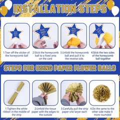 Graduation Decorations 2026 Blue and Gold Class of 2026 Banner