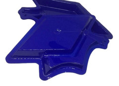Graduation Cap Disposable Dishes Plates Serving Lot 12 Plastic Blue Party NEW