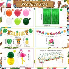 Tropical Luau Party Decorations Set – Hawaiian Aloha Summer Beach Party Suppl…