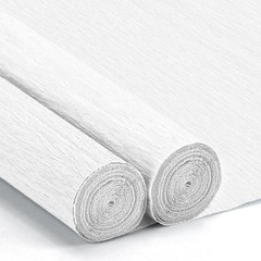 2 Rolls Crepe Paper Streamers 10×98 Inch White DIY Craft Wrapping Paper Birthday