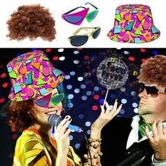 50 Pcs Rock Star Photo Booth Props Set – Sunglasses, Hats, Wigs & Inflatable Fun