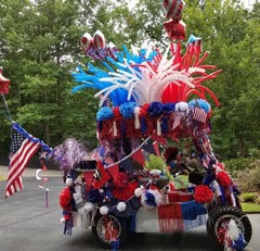 24-Ft Patriotic Red White Blue Fringed Hanging Garland Indoor/Outdoor Decor #564