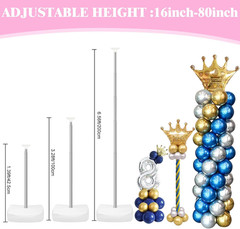 4 Set Heavy-Duty Balloon Column Stand Kit for Floor, 6.6Ft Adjustable Metal Tele