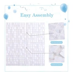 Shimmer Wall Backdrop for Party – Matte White 24 Panels Square Sequin Wall…
